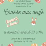 la bibliothèque "Maillé à livre ouvert" vous invite à sa chasse aux oeufs.